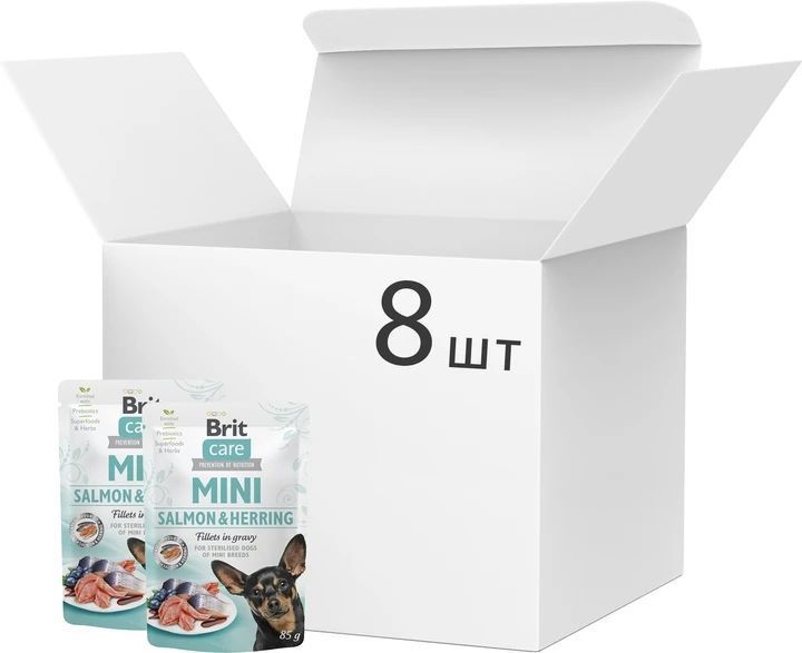 Brit Care Mini влажный корм для собак 8 x 85 г - лосось и сельдь 100914/100219/4449 фото