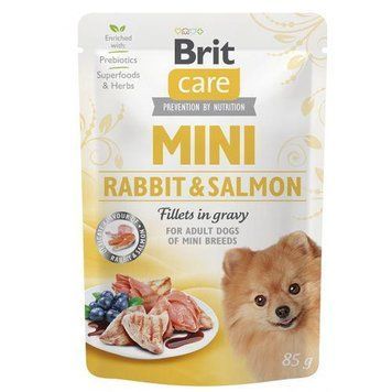 Brit Care Mini упаковка влажного корма для собак 8 х 85 г - кролик и лосось 100913/100218/4432 фото