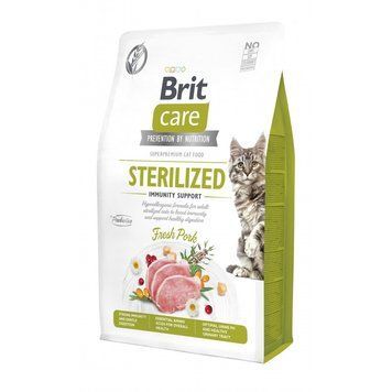 Brit Care Grain Free Sterilized Immunity Support сухой корм для кошек 2 кг - свинина 172545 фото