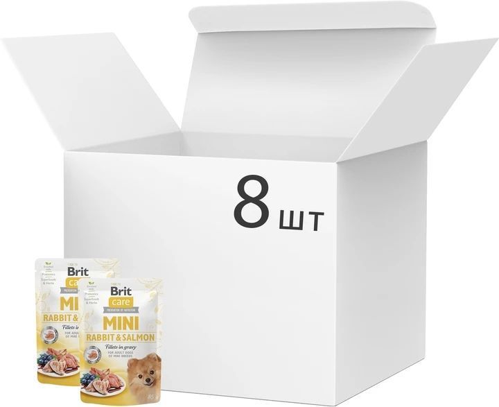 Brit Care Mini упаковка вологого корму для собак 8 х 85 г - кролик та лосось 100913/100218/4432 фото