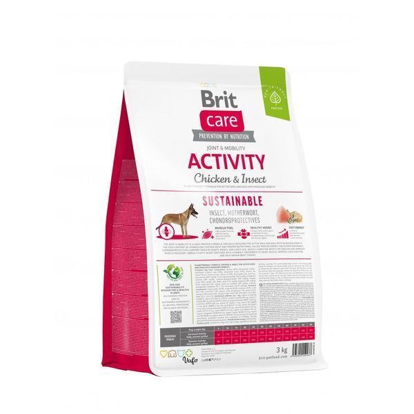Brit Care Sustainable Activity сухой корм для собак 3 кг - курица и насекомые 172191 фото