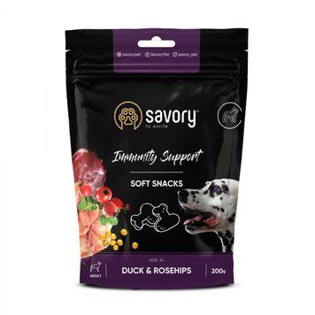 Savory Immunity Support Soft Snacks ласощі для собак 200 г - качка та шипшина 31331 Savory фото