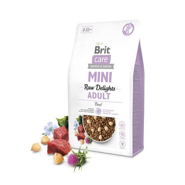 Brit Care Mini Raw Delights Adult сухий корм для собак 2 кг - яловичина 173213 фото