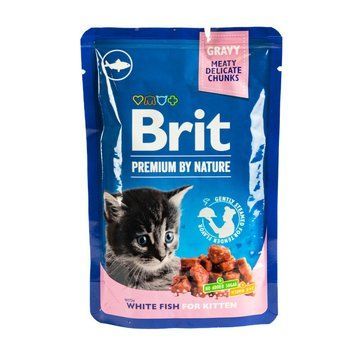 Brit Premium Kitten влажный корм для котят 100 г - белая рыба 111835 фото