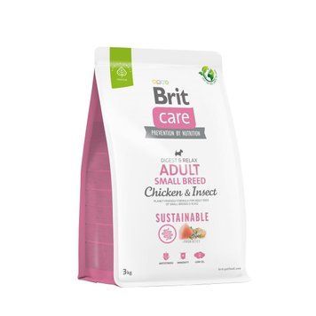 Brit Care Digest and Relax Sustainable Small Breed Adult сухий корм для собак 3 кг - курка та комахи 172173 фото