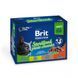 Brit Premium Sterilised Plate Chunks набір вологого корму для котів 12 шт x 100 г - асорті 111834 фото 1