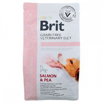 Brit VetDiets Hypoallergenic сухой корм для собак 2 кг - лосось и горох 170939/8042 фото