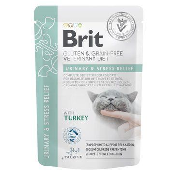Brit VetDiets Urinary & Stress Relief влажный корм для кошек 85 г - индейка 101117_1 фото