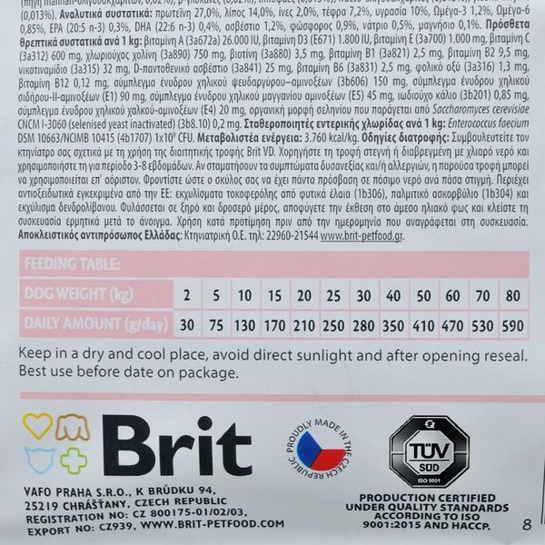 Brit VetDiets Hypoallergenic сухой корм для собак 2 кг - лосось и горох 170939/8042 фото