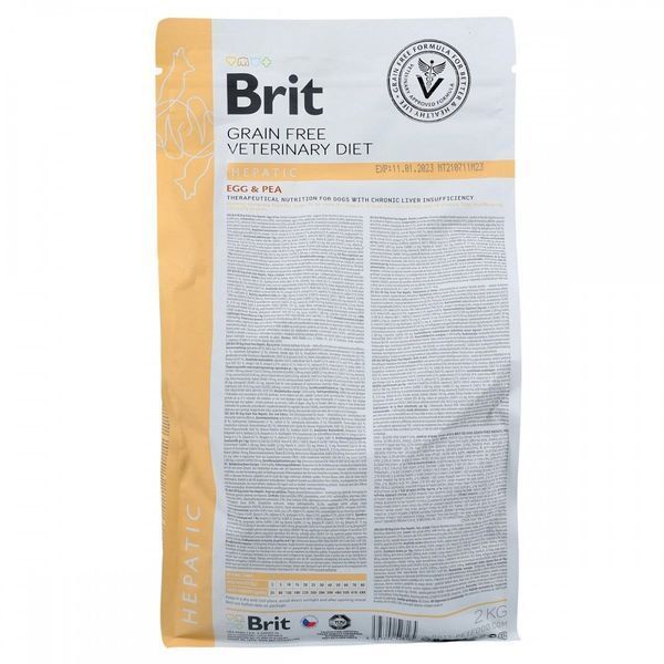 Brit VetDiets Hepatic сухий корм для собак 2 кг - яйце та горох 170947/8165 фото