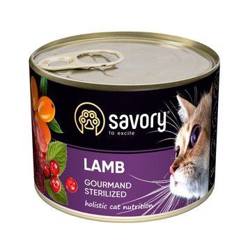 Savory Sterilized влажный корм для кошек 200 г - ягненок 30723 фото