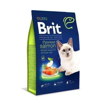 Brit Premium Sterilized сухий корм для стерилізованих котів 8 кг - лосось 171872 фото