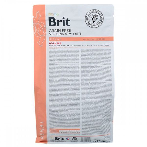 Brit VetDiets Renal сухой корм для собак 2 кг - яйцо и горох 170949/8196 фото