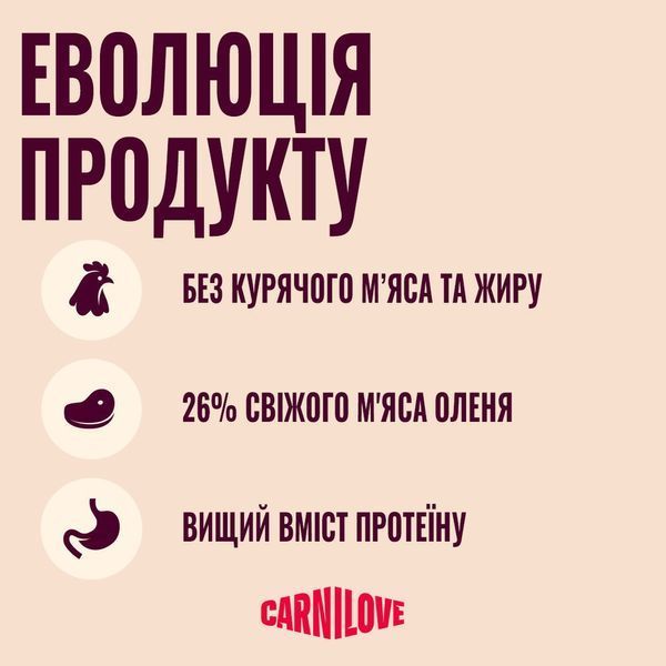 Carnilove Active All Breed Adult cухий корм для собак 1,5 кг - оленина та дикий кабан 173685 фото