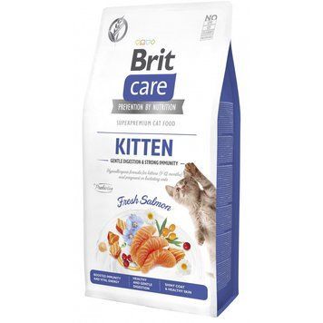 Brit Care Grain Free Kitten Gentle Digestion Strong Immunity сухий корм для кошенят 2 кг - лосось 172542 фото