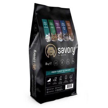 Savory Kitten сухий корм для кошенят 8 кг - індичка та курка 30150 фото